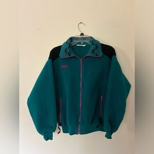 Columbia Teal & Black Fleece Jacket with Purple Accents